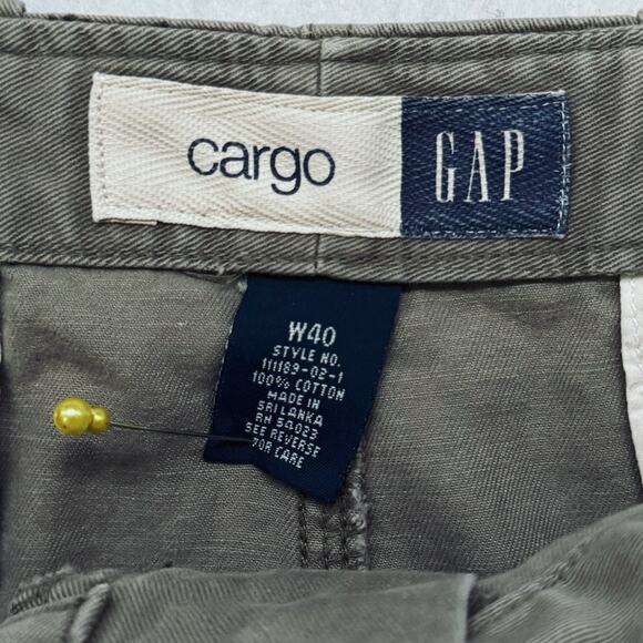 VTG 90s Gap Mens Size 40 Cargo Shorts Utility Y2K Dark Green Pockets Casual - Picture 10 of 10